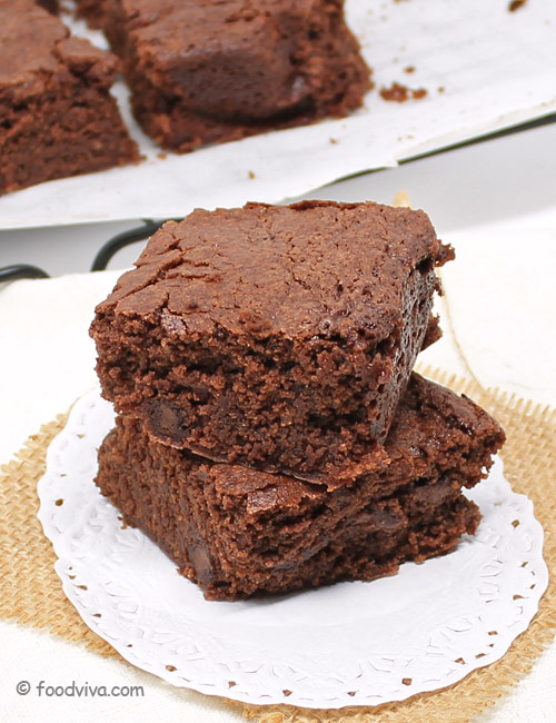 Eggless Chocolate Brownie with Cocoa Powder Step by Step Photo Recipe