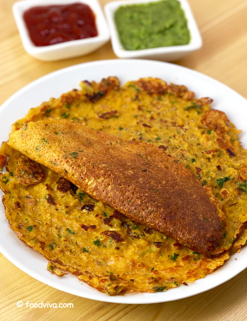 Moong Dal Chilla with Vegetables