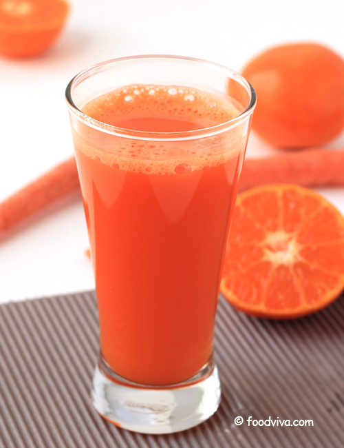 Fresh Homemade Orange Juice with Carrot