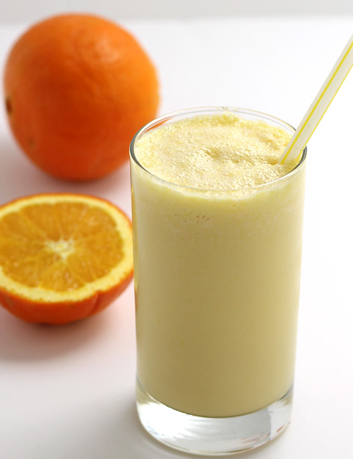 Orange Milkshake with Almond Milk and Ice Cream