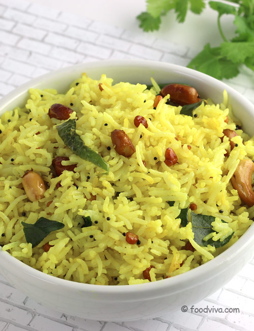 Lemon Rice Recipe - How to Make South Indian Lemon Flavored Rice in ...