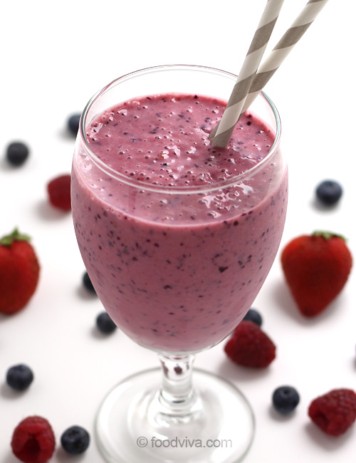 Mixed Berry Smoothie Recipe With Yogurt And Soy Milk