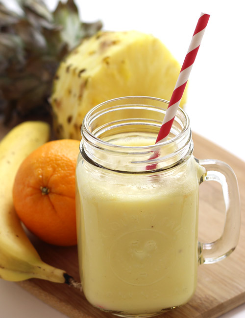 Pineapple Smoothie with Banana and Yogurt