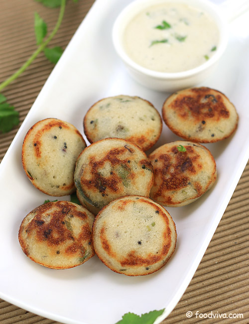 Masala Paniyaram Recipe with Leftover Idli Batter