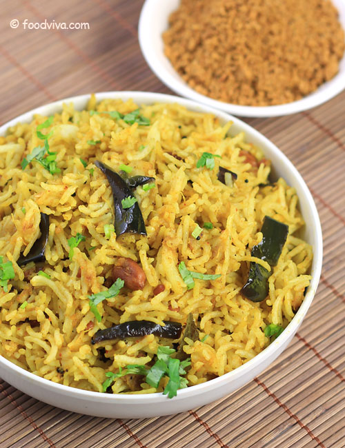 Vangi Bath Recipe With Step By Step Photos - Vangi Bhath, Brinjal Rice